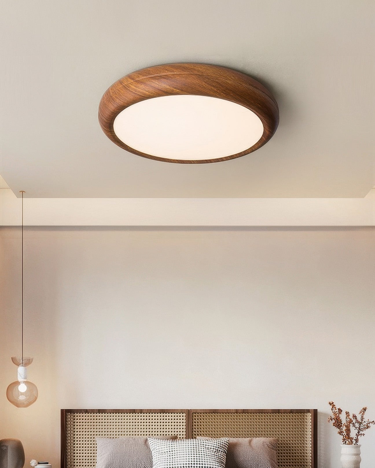 Nexa Walnut Ceiling Light With Full Spectrum Lighting - OpalDwell