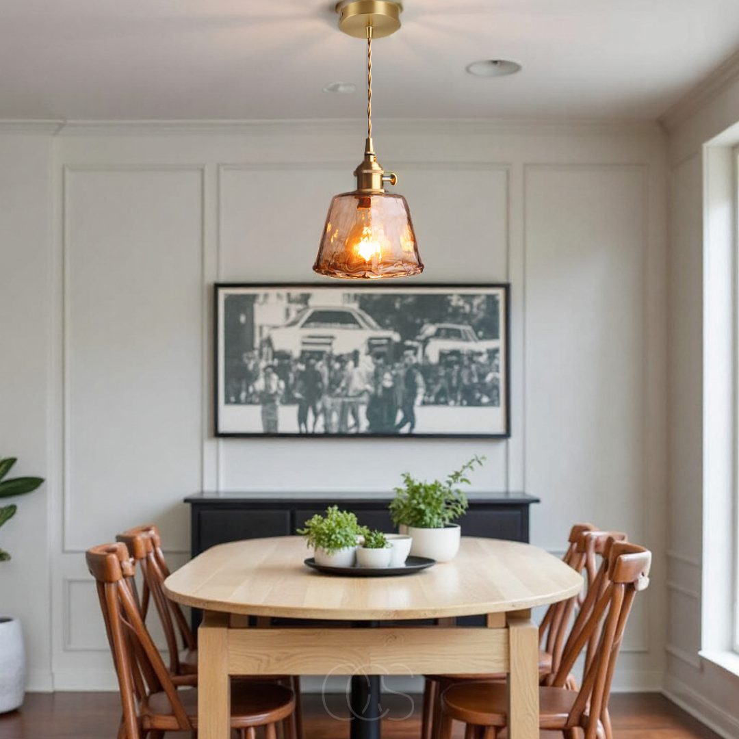 Amber Glass Pendant Lamp – Warm Light & Stylish Design | OpalDwell - OpalDwell
