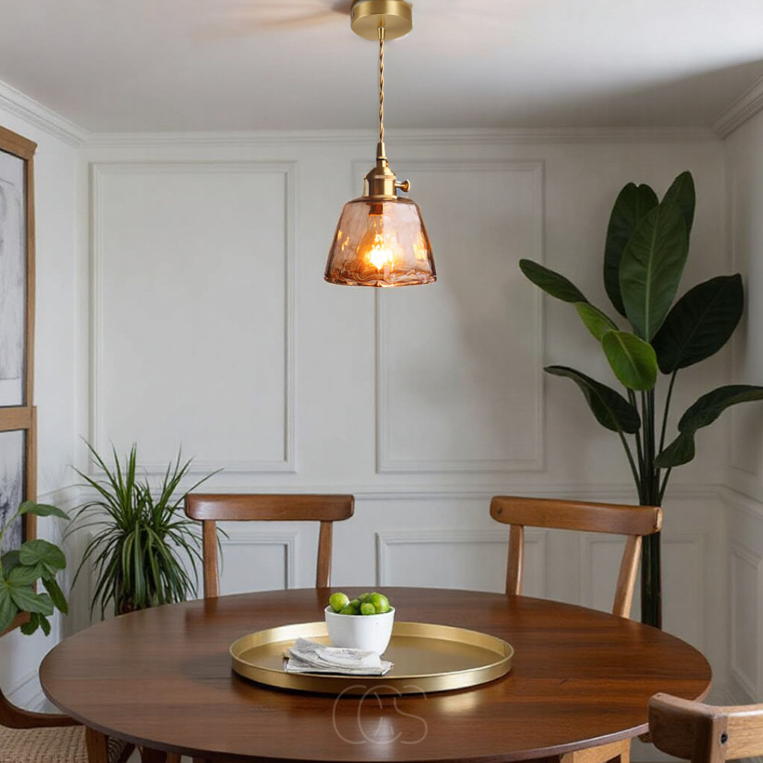 Amber Glass Pendant Lamp – Warm Light & Stylish Design | OpalDwell - OpalDwell
