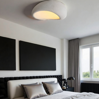 Wabi-Sabi Fabric Ceiling Lamp - Polyform & Resin | OpalDwell - OpalDwell