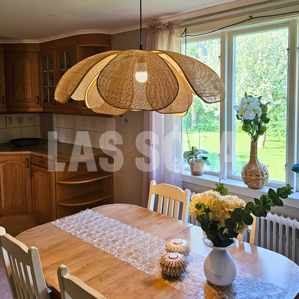 LumaNook Reed Wicker Pendant Light for Cozy Bedroom - OpalDwell