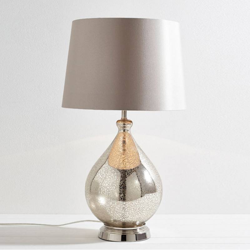 Glass Table Lamp With Fabric Shade For Modern Home Lighting - OpalDwell