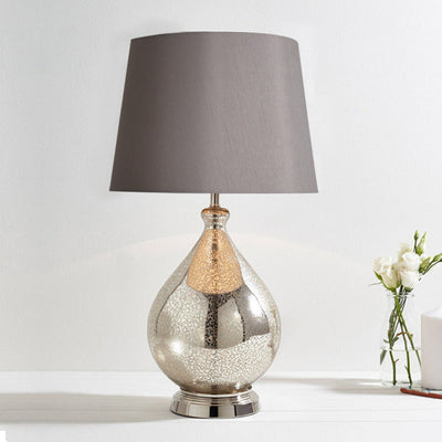 Glass Table Lamp With Fabric Shade For Modern Home Lighting - OpalDwell