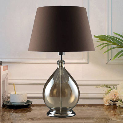 Glass Table Lamp With Fabric Shade For Modern Home Lighting - OpalDwell