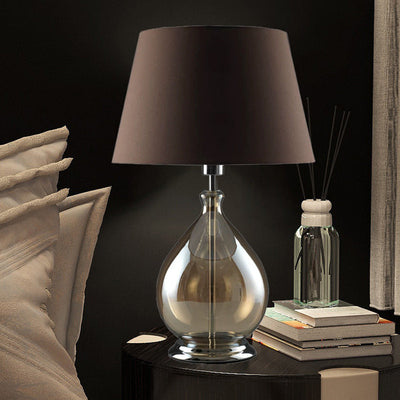 Glass Table Lamp With Fabric Shade For Modern Home Lighting - OpalDwell