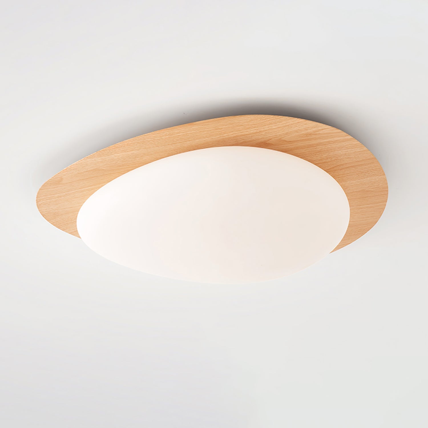 NexaRipple Walnut Pebble Ceiling Light With Warm Glow - OpalDwell