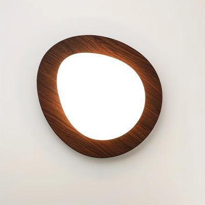 NexaRipple Walnut Pebble Ceiling Light With Warm Glow - OpalDwell