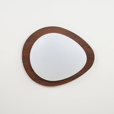 NexaRipple Walnut Pebble Ceiling Light With Warm Glow - OpalDwell