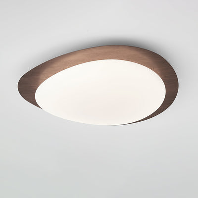NexaRipple Walnut Pebble Ceiling Light With Warm Glow - OpalDwell