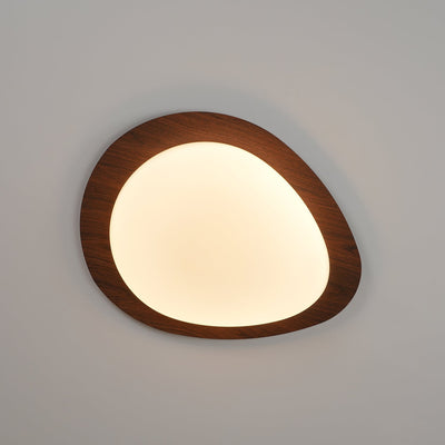 NexaRipple Walnut Pebble Ceiling Light With Warm Glow - OpalDwell