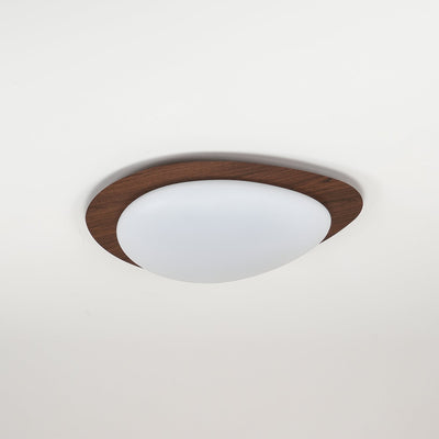 NexaRipple Walnut Pebble Ceiling Light With Warm Glow - OpalDwell