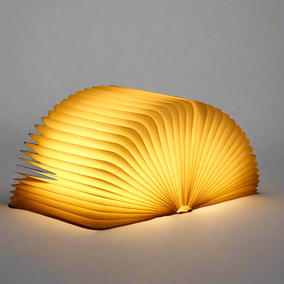 LyraLeaf Open Book LED Lamp For Nightstand Rechargeable Cozy Reading Light - OpalDwell