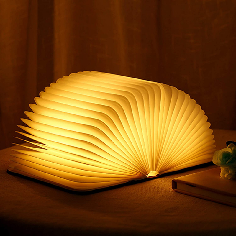 LyraLeaf Open Book LED Lamp For Nightstand Rechargeable Cozy Reading Light - OpalDwell