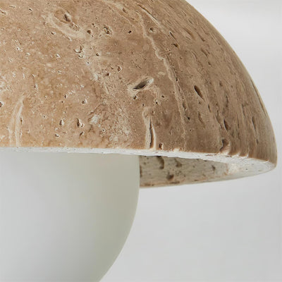 SylvaLux Travertine Ceiling Light with Wood Accent Fixture - OpalDwell