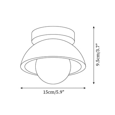 SylvaLux Travertine Ceiling Light with Wood Accent Fixture - OpalDwell