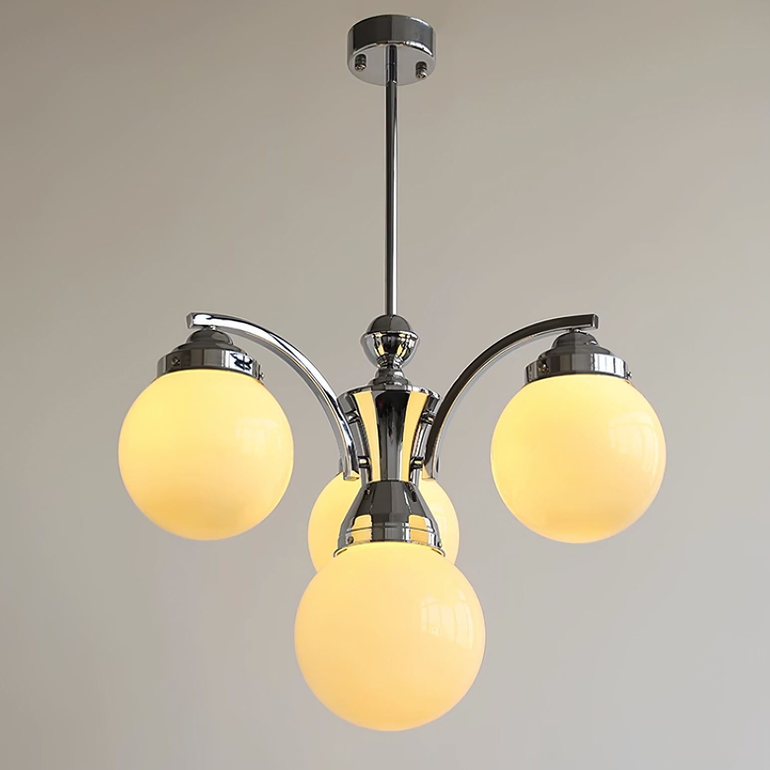 Eloria Round Pink and White Chandelier Elegant Glow - OpalDwell