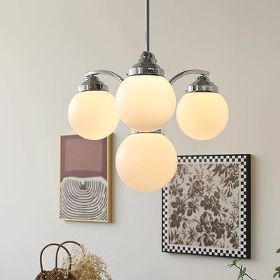 Eloria Round Pink and White Chandelier Elegant Glow - OpalDwell