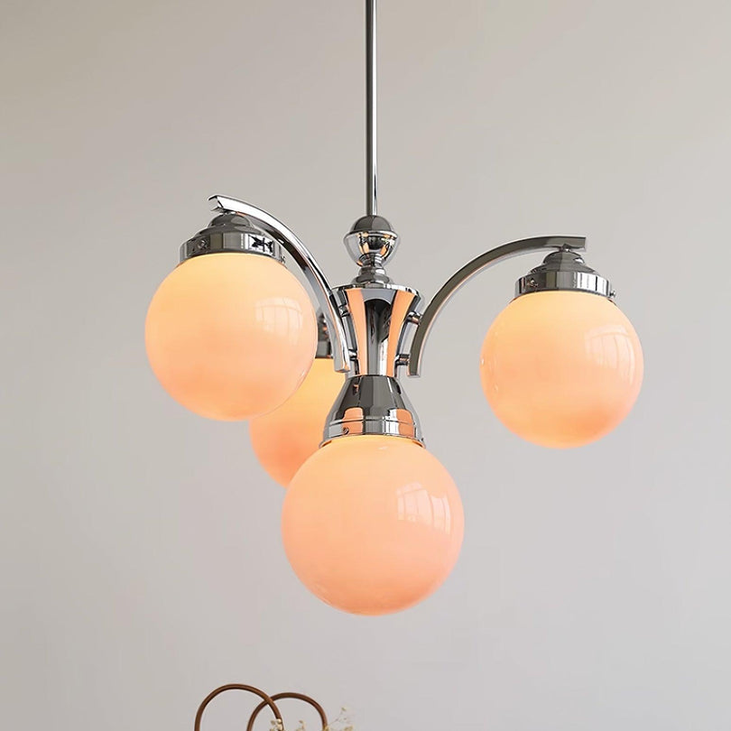 Eloria Round Pink and White Chandelier Elegant Glow - OpalDwell