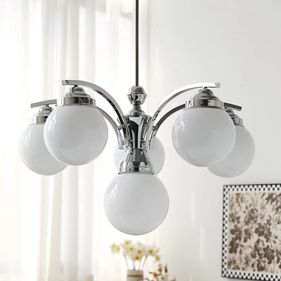 Eloria Round Pink and White Chandelier Elegant Glow - OpalDwell