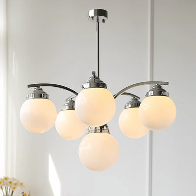 Eloria Round Pink and White Chandelier Elegant Glow - OpalDwell