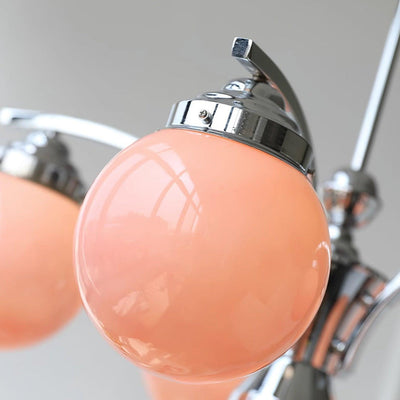 Eloria Round Pink and White Chandelier Elegant Glow - OpalDwell