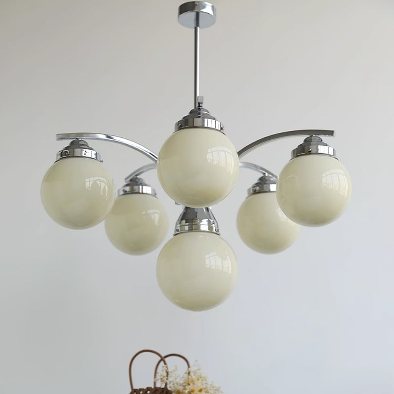 Eloria Round Pink and White Chandelier Elegant Glow - OpalDwell