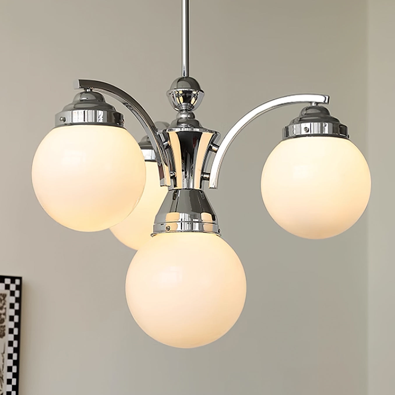 Eloria Round Pink and White Chandelier Elegant Glow - OpalDwell