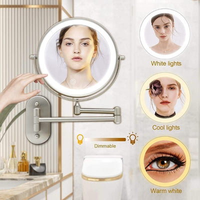 Luminara Pro Vanity Mirror with LED Magnifier, Rechargeable OpalDwell
