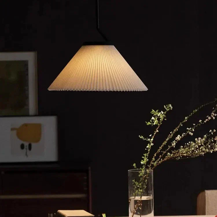 Caelara Soft Pleated Ceiling Pendant Light In Cream - OpalDwell
