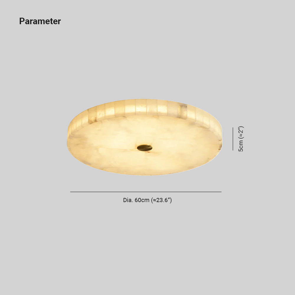 Asterra Classic Circular Round Alabaster Ceiling Lamp - OpalDwell