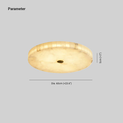 Asterra Classic Circular Round Alabaster Ceiling Lamp - OpalDwell