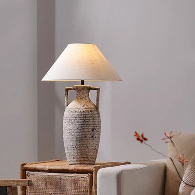 Textured Ceramic Table Lamp With Warm Ambient Lighting For Home Decor - OpalDwell