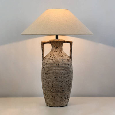 Textured Ceramic Table Lamp With Warm Ambient Lighting For Home Decor - OpalDwell