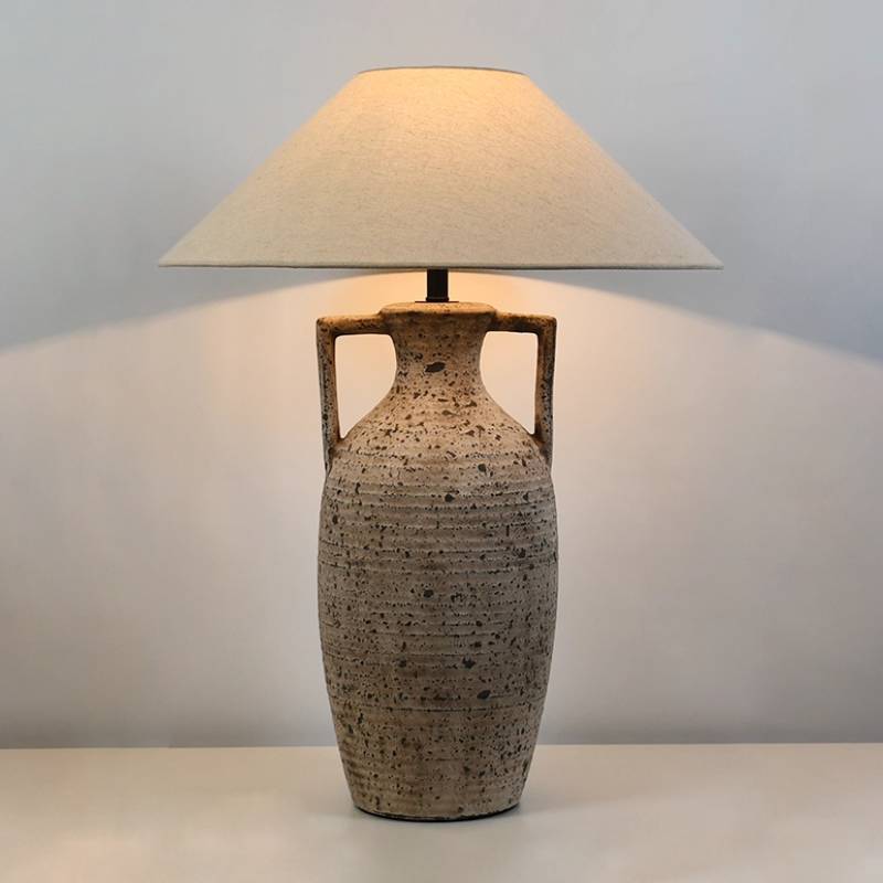 Textured Ceramic Table Lamp With Warm Ambient Lighting For Home Decor - OpalDwell