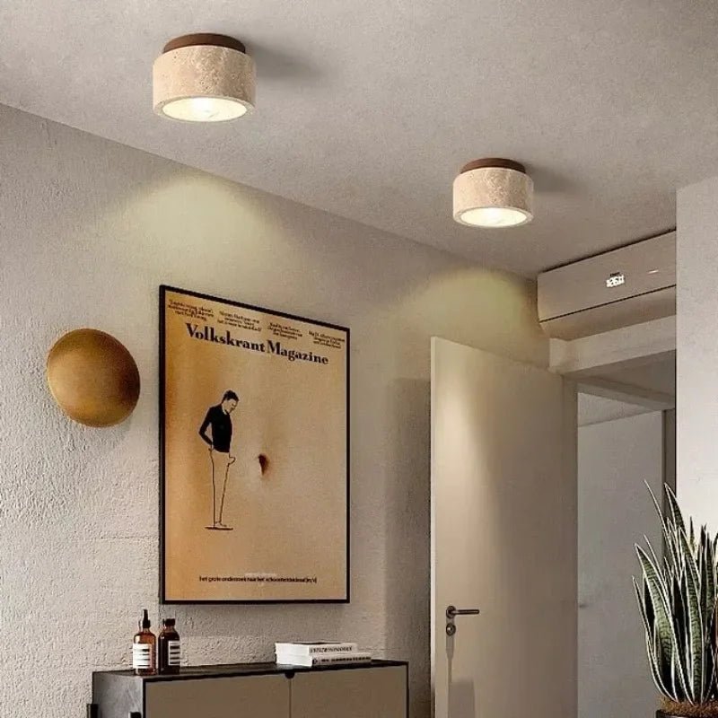 NovaLume Travertine LED Chandelier Recessed Flush Mount OpalDwell