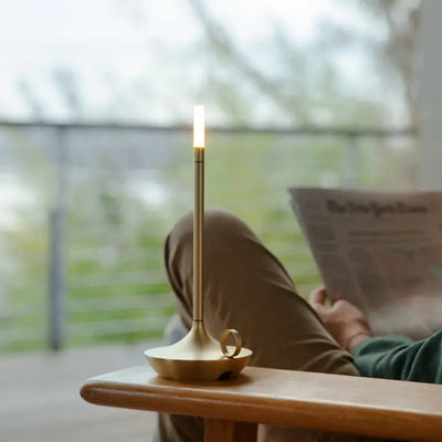 Rechargeable LumaCove Candle-Style LED Table Lamp Minimalist - OpalDwell
