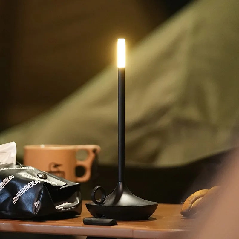 Rechargeable LumaCove Candle-Style LED Table Lamp Minimalist - OpalDwell