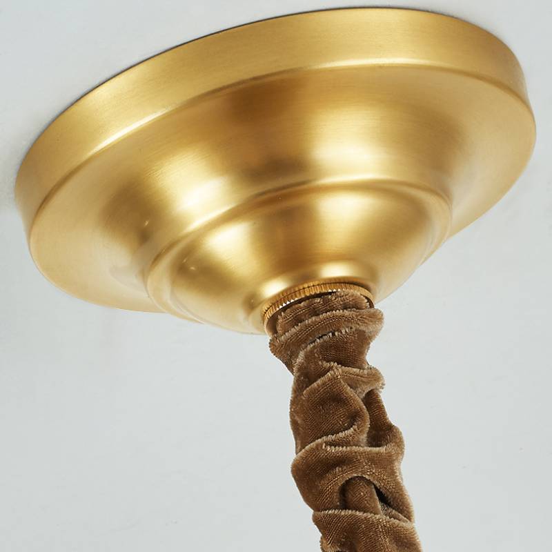Timeless Brass Chandelier With Fabric Shades For Elegant Ceiling Light OpalDwell