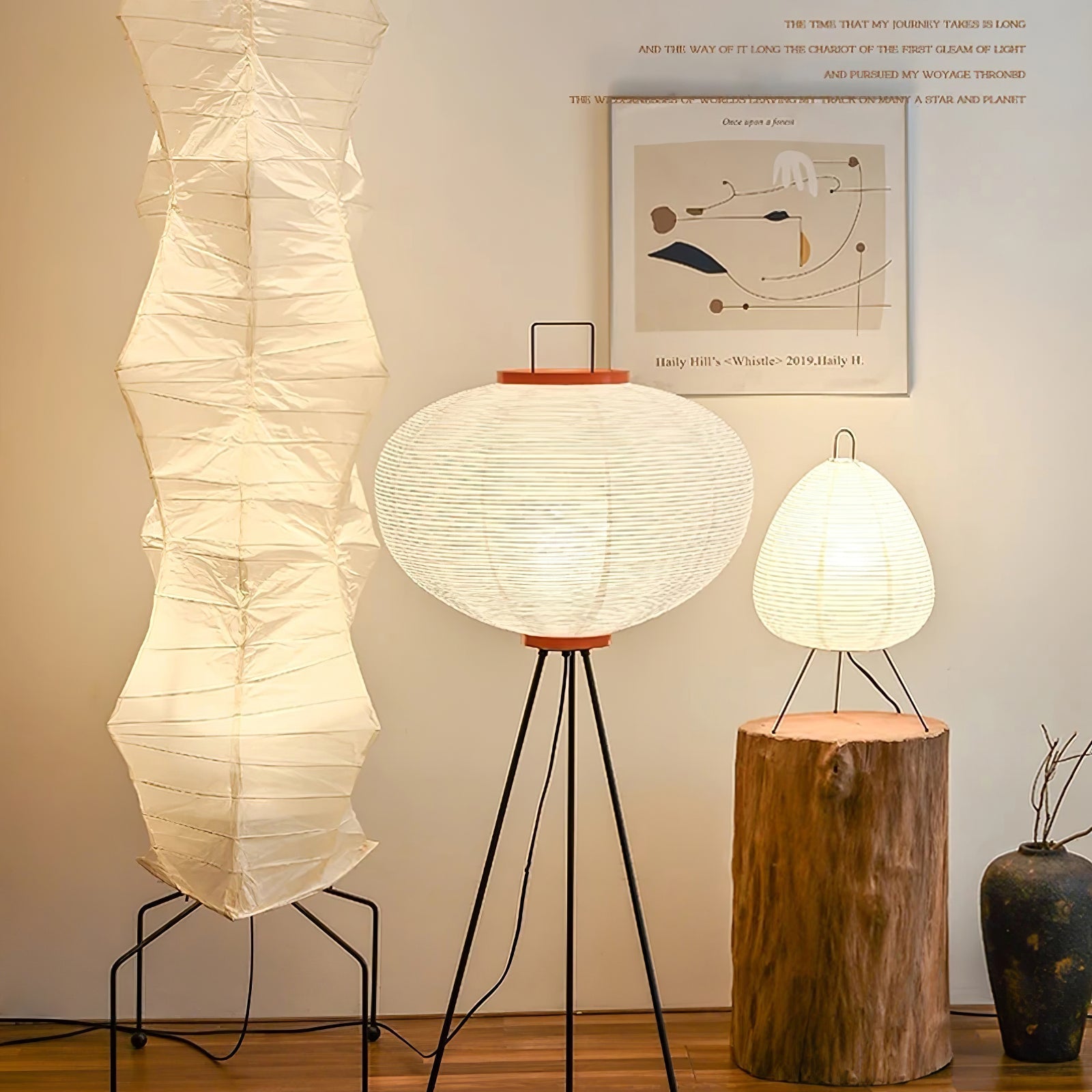 Kaze Rice Paper Floor Lamp - Japanese-Inspired Ambient Glow OpalDwell