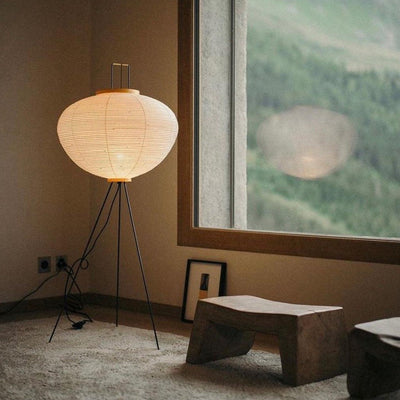 Kazumi Rice Paper Floor Lamp by OpalDwell Soft Ambient Glow OpalDwell