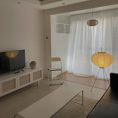 Kazumi Rice Paper Floor Lamp by OpalDwell Soft Ambient Glow OpalDwell