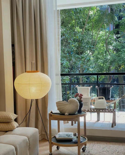 Kazumi Rice Paper Floor Lamp by OpalDwell Soft Ambient Glow OpalDwell
