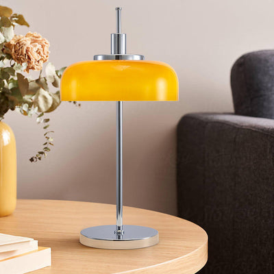 Modern Dome Table Lamp Minimalist Metal And Glass Design For Home Interiors OpalDwell