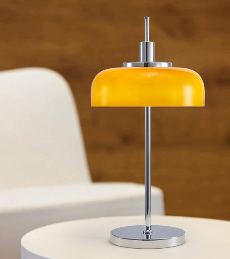 Modern Dome Table Lamp Minimalist Metal And Glass Design For Home Interiors OpalDwell