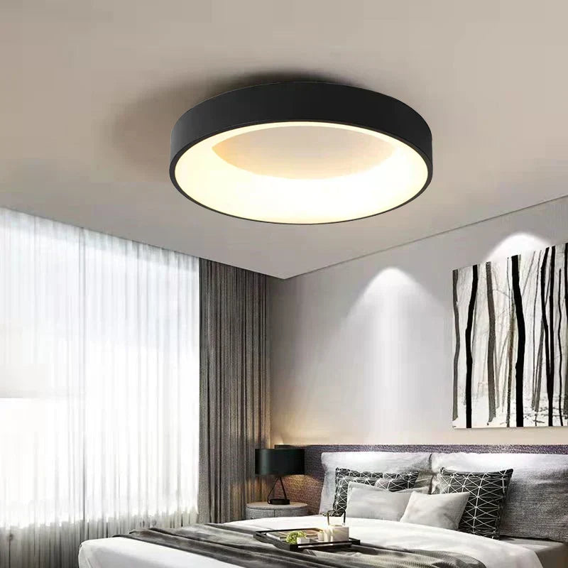 NovaLume Round Ceiling Light Modern Ambient Glow Fixture - OpalDwell