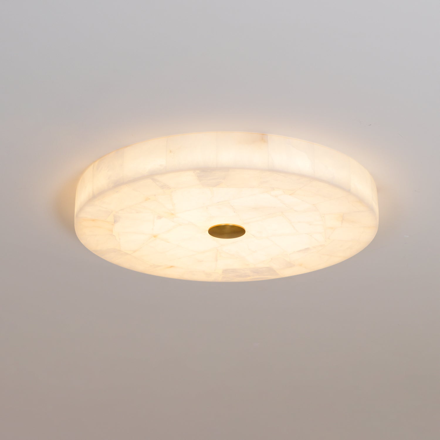 Asterra Classic Circular Round Alabaster Ceiling Lamp - OpalDwell