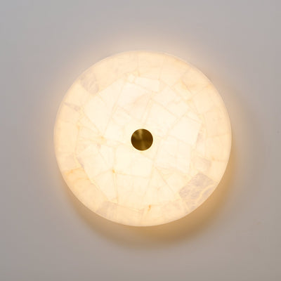 Asterra Classic Circular Round Alabaster Ceiling Lamp - OpalDwell