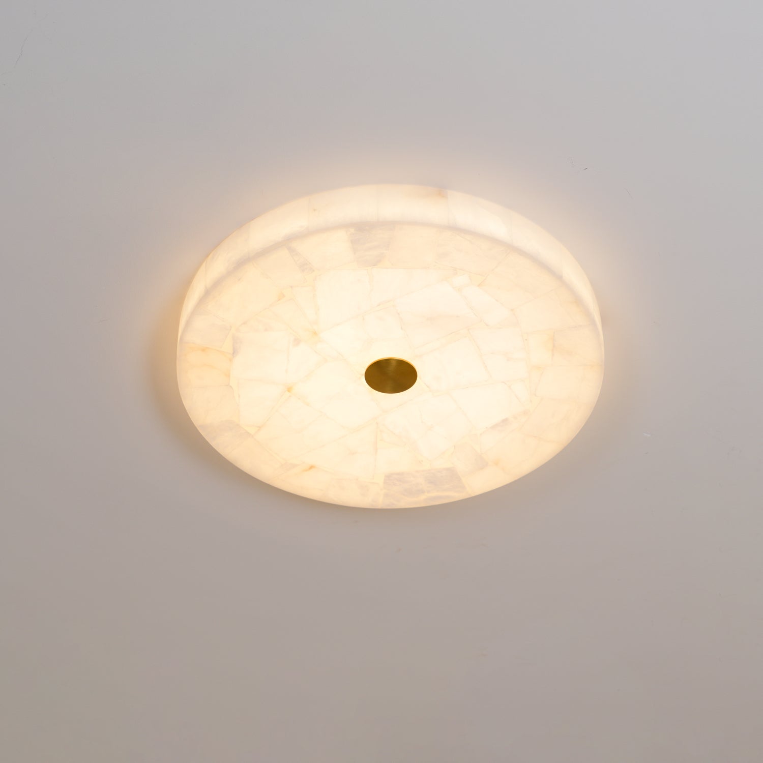 Asterra Classic Circular Round Alabaster Ceiling Lamp - OpalDwell