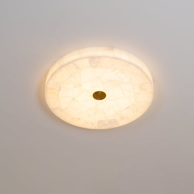 Asterra Classic Circular Round Alabaster Ceiling Lamp - OpalDwell