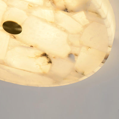 Asterra Classic Circular Round Alabaster Ceiling Lamp - OpalDwell